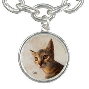 Personalize Cute Pet Kitten Cat Dog Photo Template Bracelet
