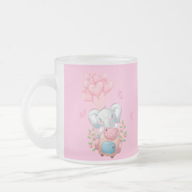 Personalize | Cute Pink Elephant Mug (Left)