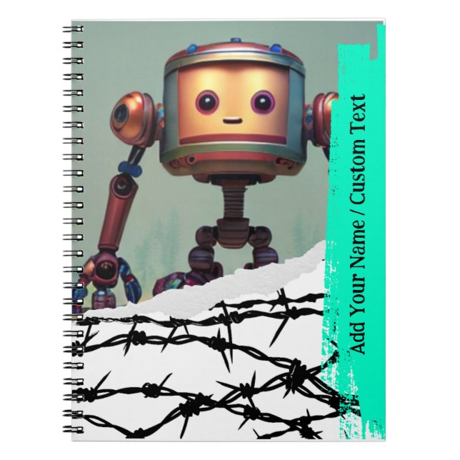 PERSONALIZE Cute Robot Notebook (Front)