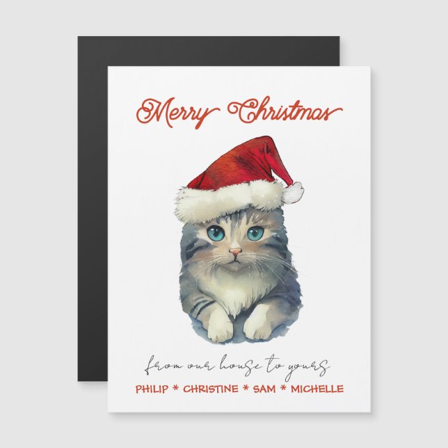 Personalize Cute Santa Cat (Front/Back)