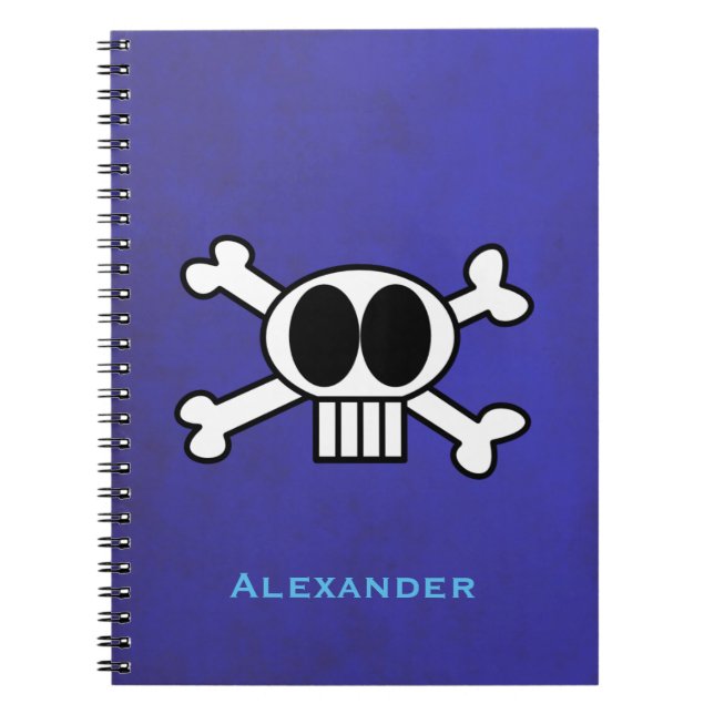 Personalize Cute Skull and Crossbones Notebook (Front)