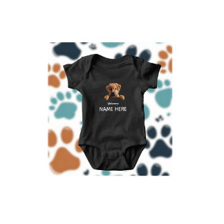 Personalize Cute Welcome Puppy Baby Bodysuit