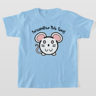 PERSONALIZE Cute White Mousie T-Shirt