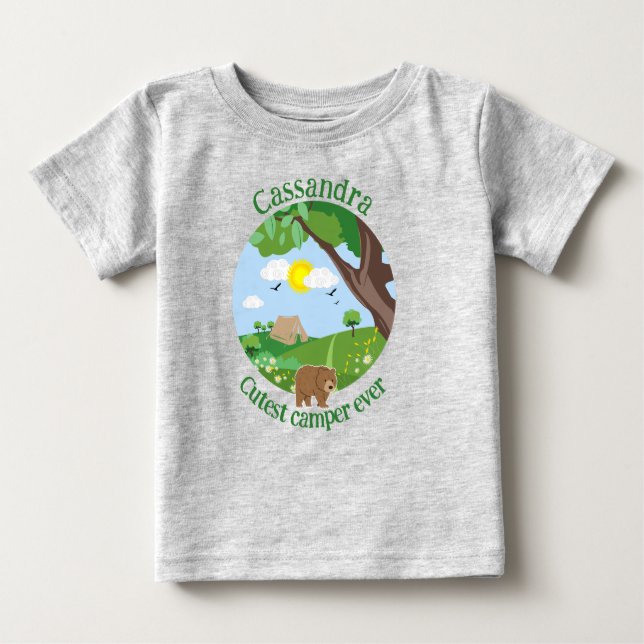 Personalize cutest camper ever, add your name  baby T-Shirt (Front)