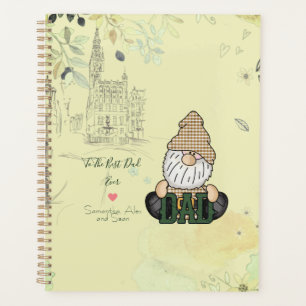Personalize Dad Gnome Green Vintage Dad Gift Planner