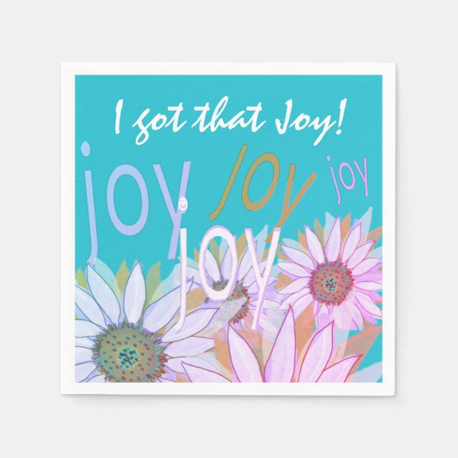 Personalize Daisy: Floral Joy, Joy, Joy!  Napkins (Front)
