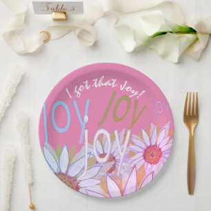 Personalize Daisy: Floral Joy, Joy, Joy!  Paper Plates