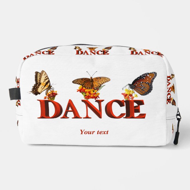 Personalize Dance sign with butterflies  Dopp Kit (Front)