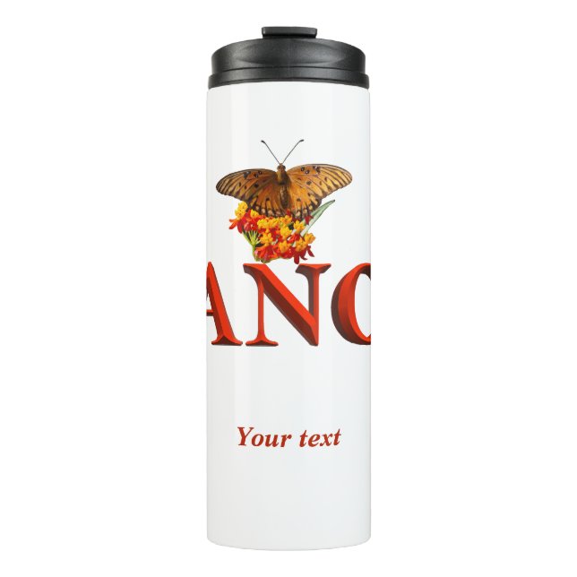 Personalize Dance sign with butterflies  Thermal Tumbler (Front)