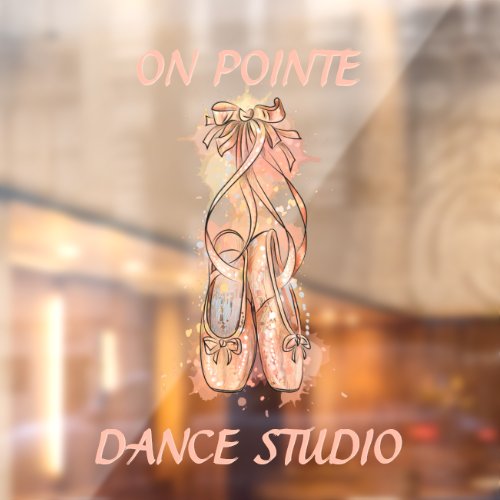 Personalize Dance Studio Watercolor Pink Ballet  Window Cling