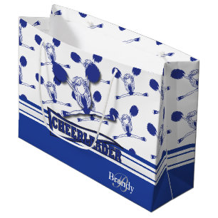 Personalize Dark Blue 📣 Cheerleader Large Gift Bag