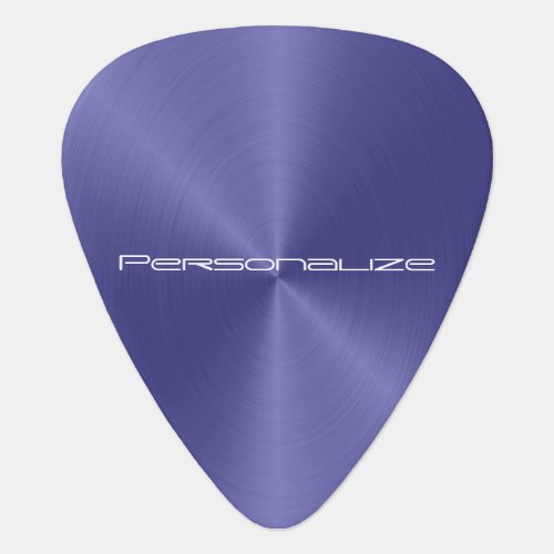 Personalize Dark Blue Metallic Print Guitar Pick