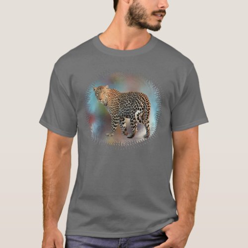 Personalize Dark Grey Leopard Elegant Modern T_Shirt