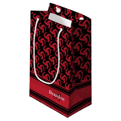 Personalize _ Dark Red Volleyball Small Gift Bag