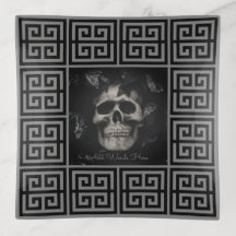 Personalize Dark Skull Trinket Tray :