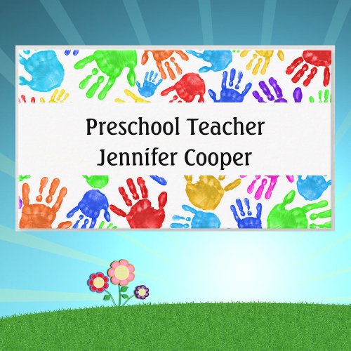Personalize Daycare Preschool Teacher Colorful Business Card