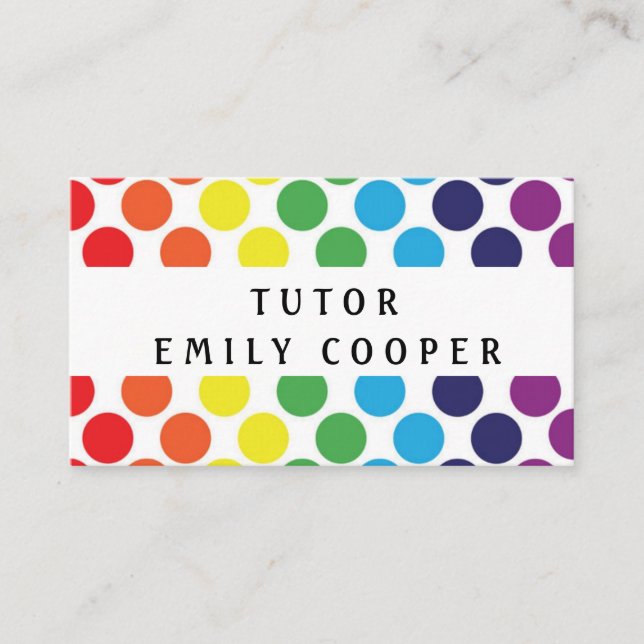 Personalize Daycare Preschool Teacher Colorful Business Card (Front)