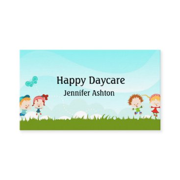 Personalize Daycare Preschool Teacher Happy Kids Business Card Personalize Daycare Preschool Teacher Happy Kids Business Card
