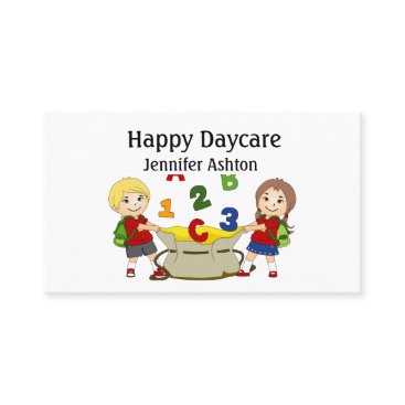 Personalize Daycare Preschool Teacher Happy Kids Business Card Personalize Daycare Preschool Teacher Happy Kids Business Card