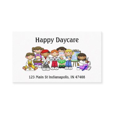 Personalize Daycare Preschool Teacher Happy Kids Business Card Personalize Daycare Preschool Teacher Happy Kids Business Card