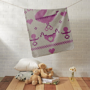 Personalize Decorative Baby Girl Knitted Style Blanket