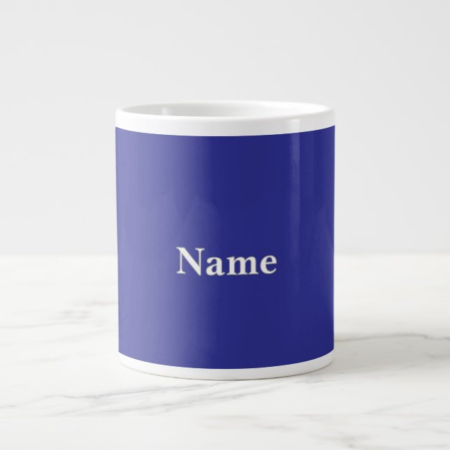 Personalize Deep Blue  Giant Coffee Mug (Front)