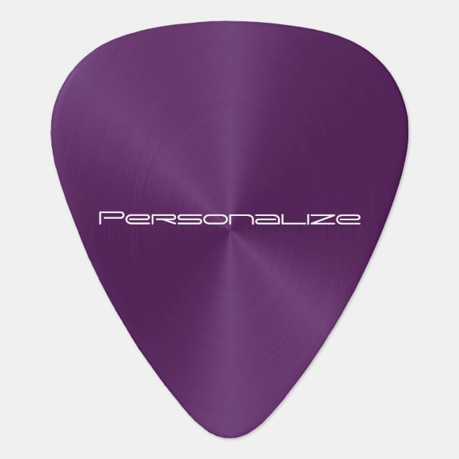 Personalize Deep Purple Metallic Print Guitar Pick (Front)