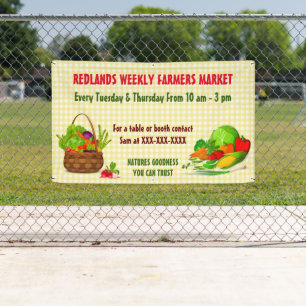 Personalize Detailed Farmers Market Vegetables Banner