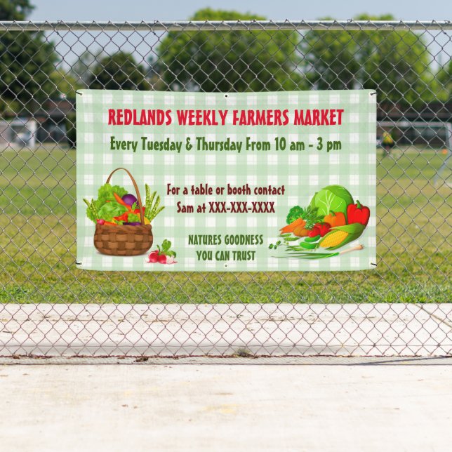 Personalize Detailed Farmers Market Vegetables Banner (Insitu)