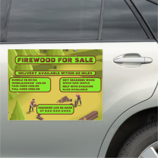 Personalize Detailed Firewood For Sale Business Car Magnet