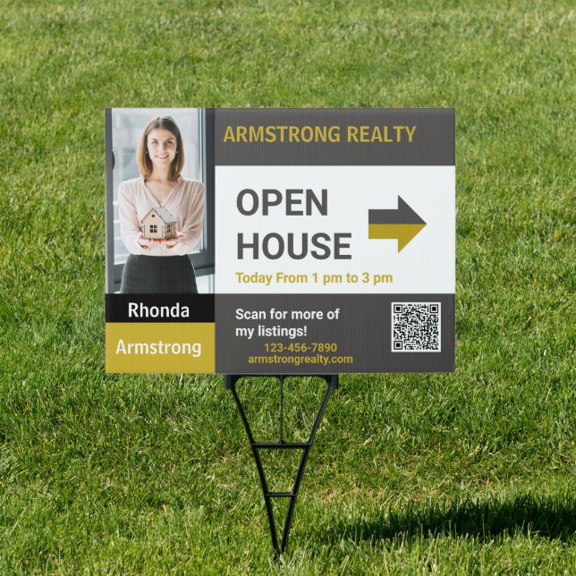 Personalize Detailed Open House Realtor Large Yard Sign (Insitu)