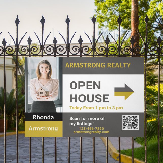 Personalize Detailed Open House Realtor Large Yard Sign (Creator Uploaded)