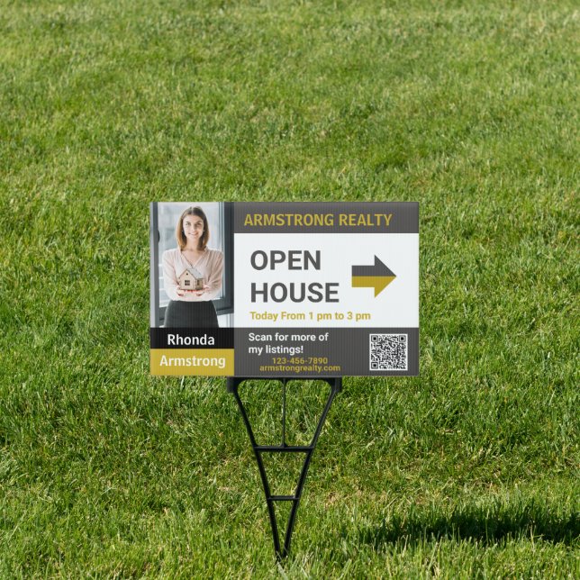 Personalize Detailed Open House Realtor Large Yard Sign (Insitu)