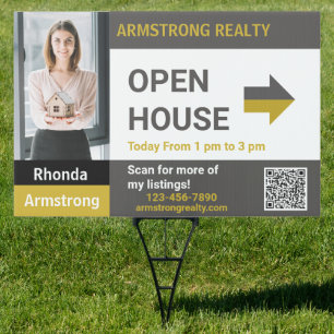 Personalize Detailed Open House Realtor Large Yard Sign