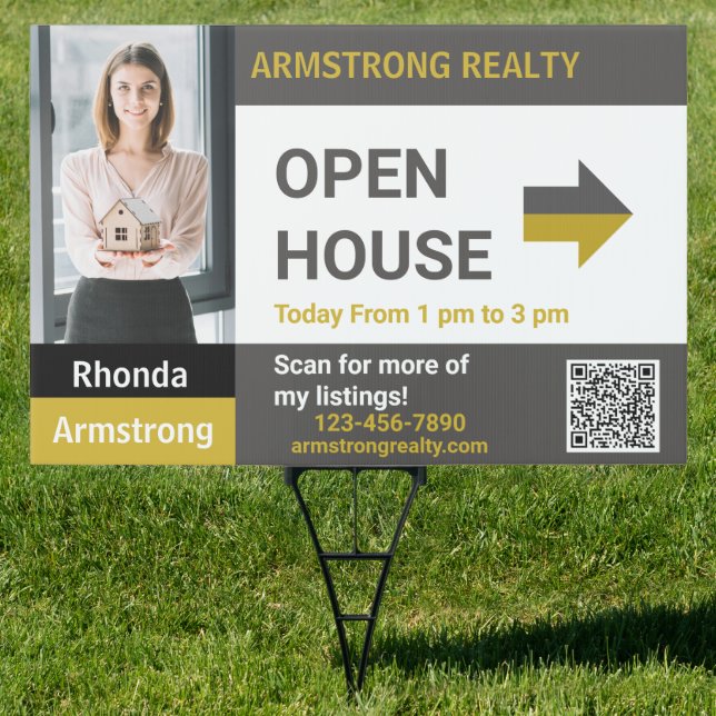 Personalize Detailed Open House Realtor Large Yard Sign (Insitu)
