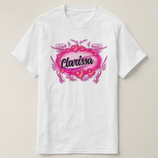 Personalize Digital Airbrush hearts  Design  T-Shirt (Design Front)
