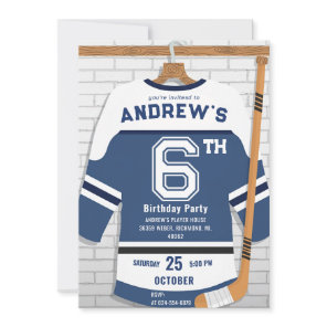Personalize Digital Hockey Birthday Party Invitation