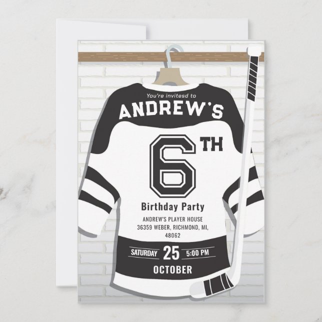 Personalize Digital Hockey Birthday Party Invitation (Front)