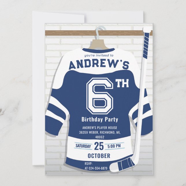 Personalize Digital Hockey Birthday Party Invitation (Front)