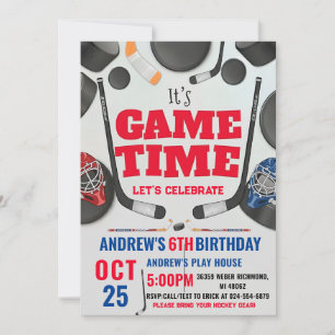 Personalize Digital Hockey Birthday Party Invitation