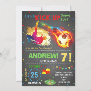 Personalize Digital Soccer Birthday Party Invitation