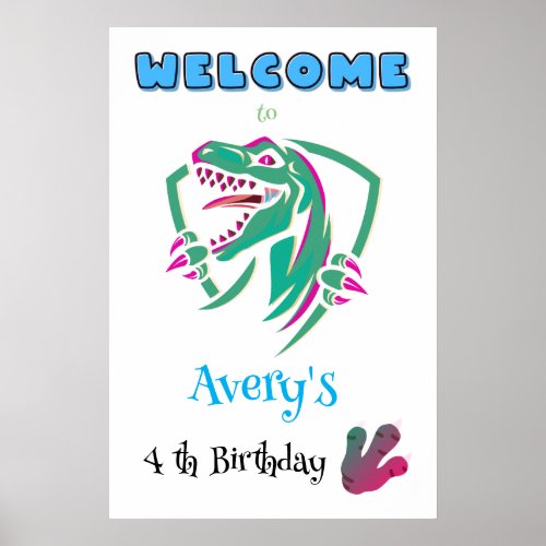 Personalize Dinosaur Funny Birthday Poster
