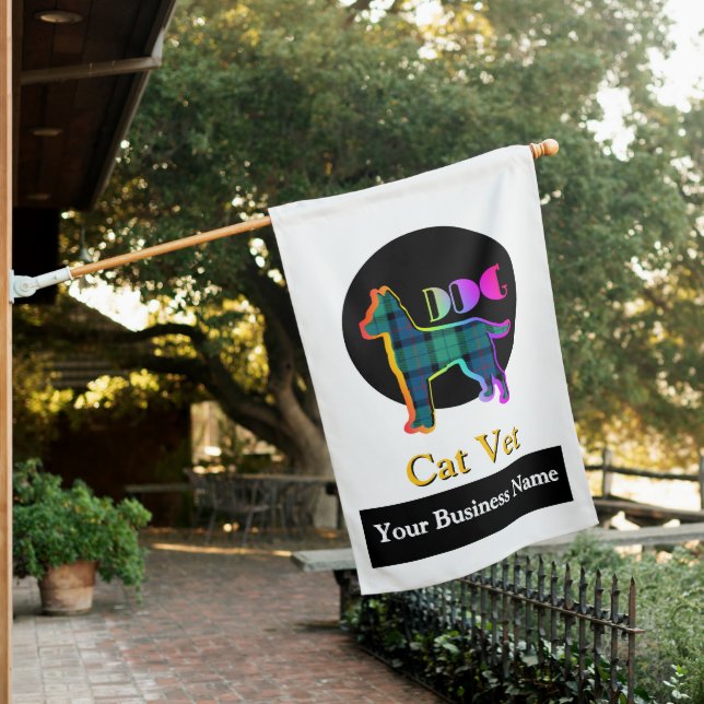 Personalize Dog Cat Veterinarian White       House Flag (In SItu)