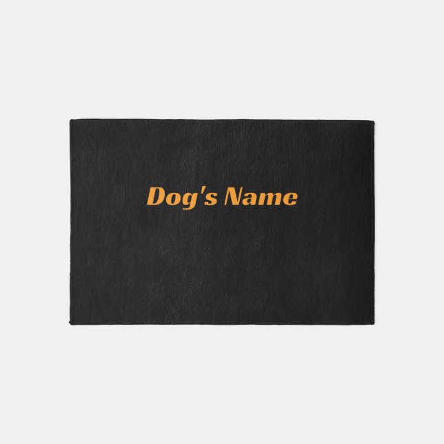 Personalize Dog Feeding Mat Black  (Front)