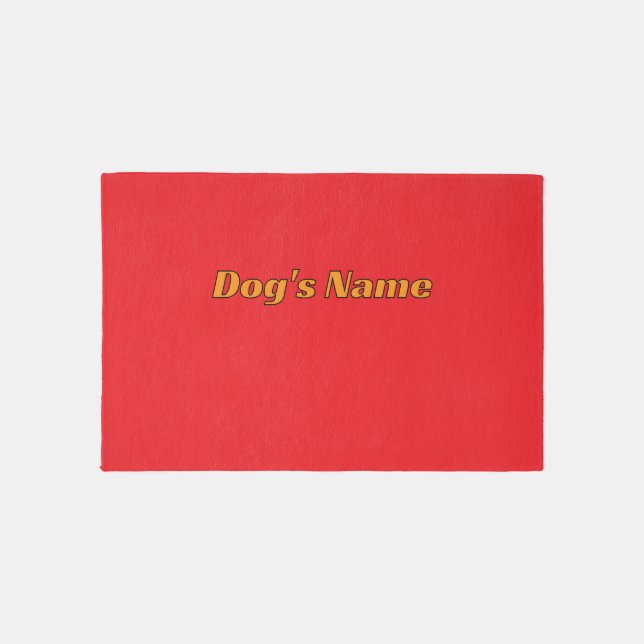 Personalize Dog Feeding Mat Red   (Front)