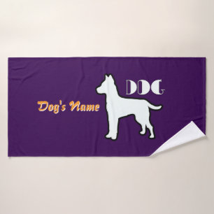 Personalize DOG Logo Purple Doggie Bath Towel