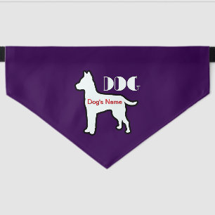 Personalize DOG Logo Purple Large Dog  Pet Bandana Collar
