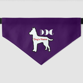 Personalize DOG Logo Purple Large Dog Pet Bandana Collar