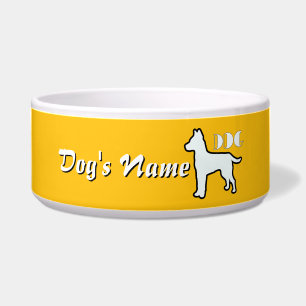 Personalize DOG Logo Sunny Yellow Large Dog  Bowl
