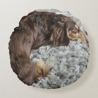 Personalize Dog Lover Pillow-Use Your Pet's Photo Round Pillow